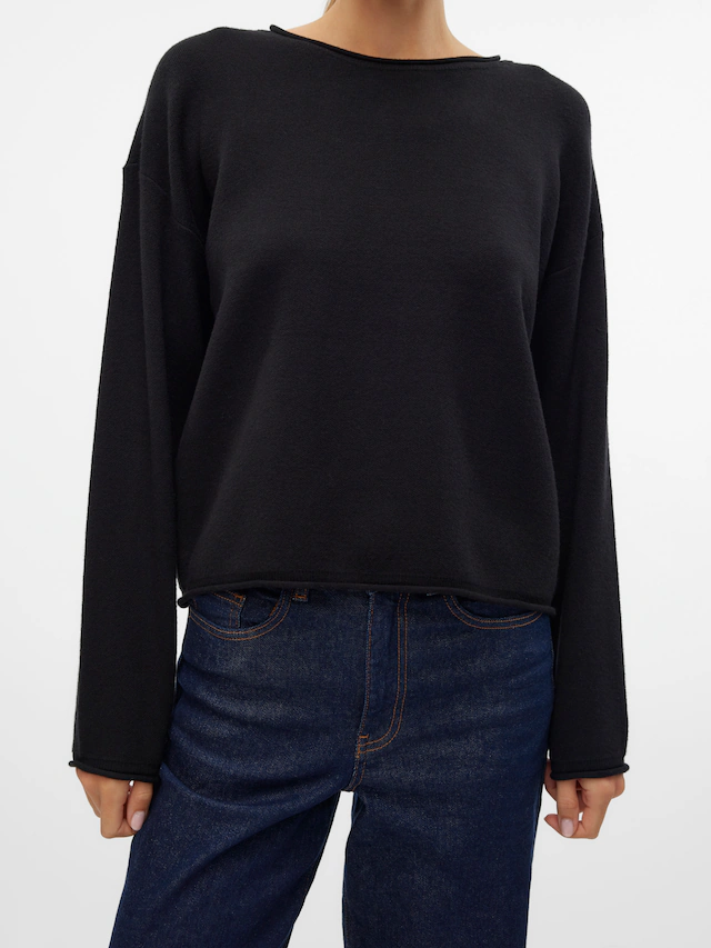 Vero Moda Strickpullover »VMGOLD ROLL LS O-NECK PULLOVER GA« Viskosemischung, regular fit