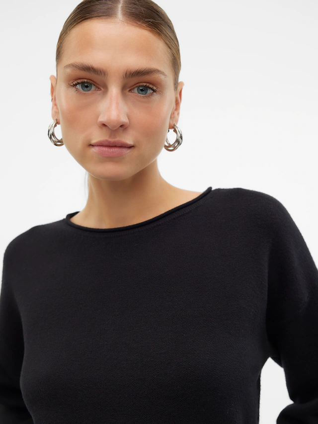 Vero Moda Strickpullover »VMGOLD ROLL LS O-NECK PULLOVER GA« Viskosemischung, regular fit
