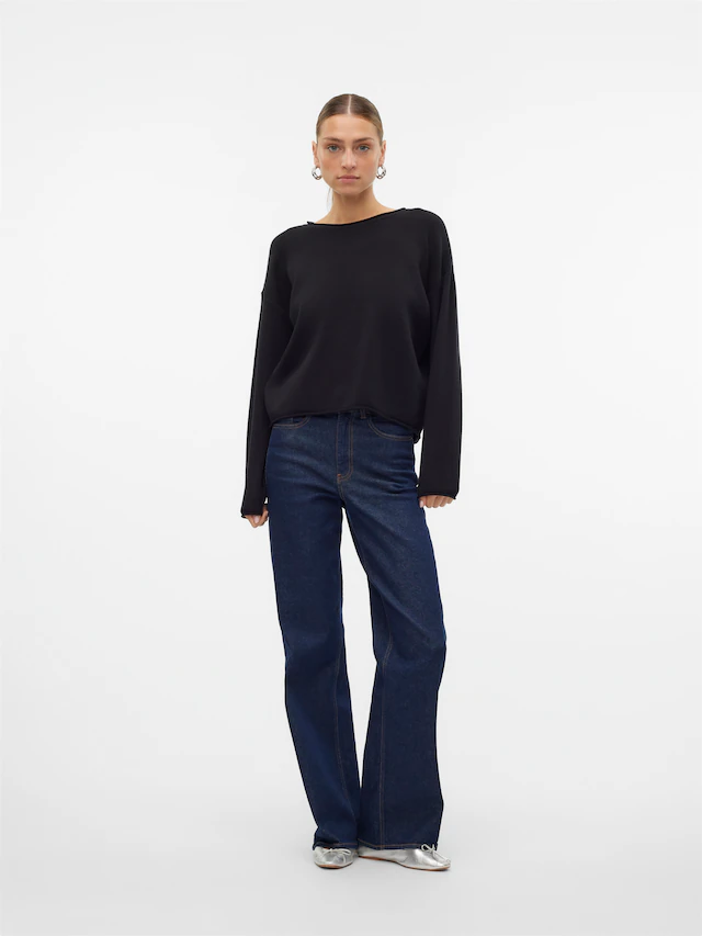 Vero Moda Strickpullover »VMGOLD ROLL LS O-NECK PULLOVER GA« Viskosemischung, regular fit