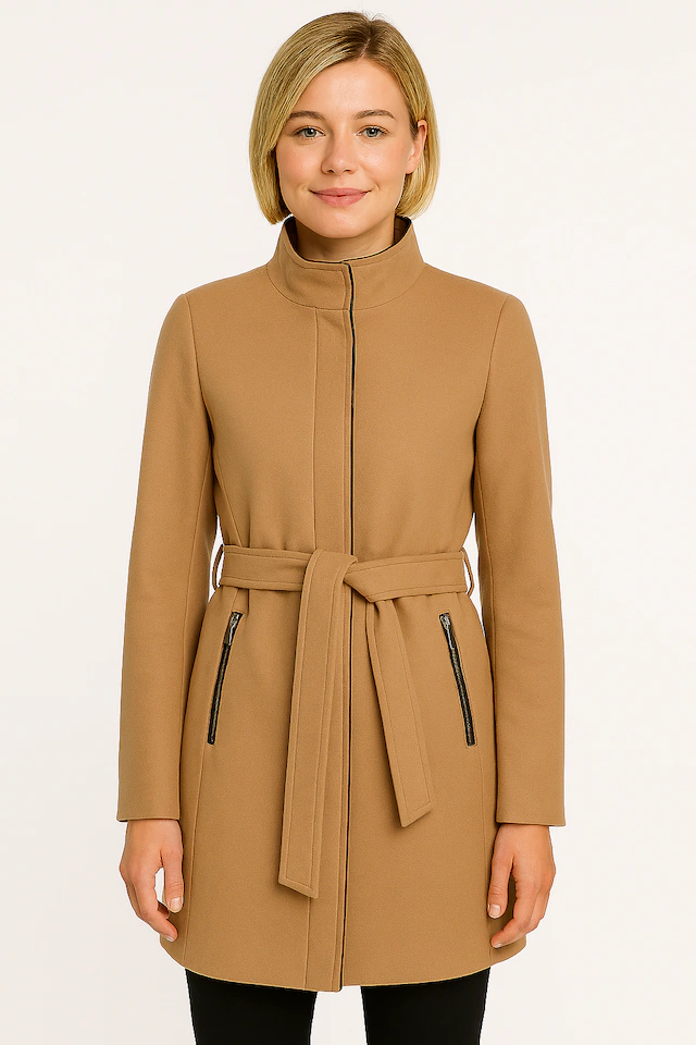 Vero Moda Kurzmantel »VMBLASSJESSY AW WOOL JACKET GA LCS« mit Wollanteil und Lederimitat Details