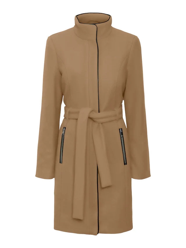 Vero Moda Kurzmantel »VMBLASSJESSY AW WOOL JACKET GA LCS« mit Wollanteil und Lederimitat Details