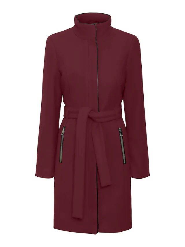 Vero Moda Kurzmantel »VMBLASSJESSY AW WOOL JACKET GA LCS« mit Wollanteil und Lederimitat Details
