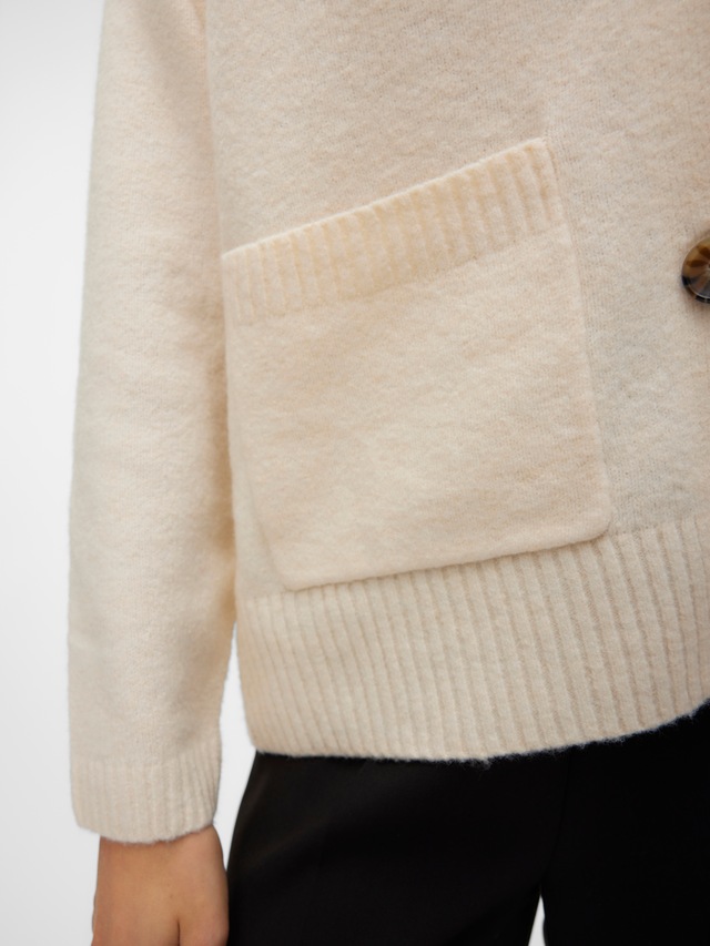 Vero Moda Strickjacke »VMBOOM LS V-NECK BUTTON CARDIGAN GA NOOS« Materialmix, loose fit