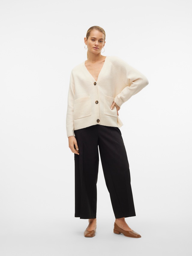 Vero Moda Strickjacke »VMBOOM LS V-NECK BUTTON CARDIGAN GA NOOS« Materialmix, loose fit