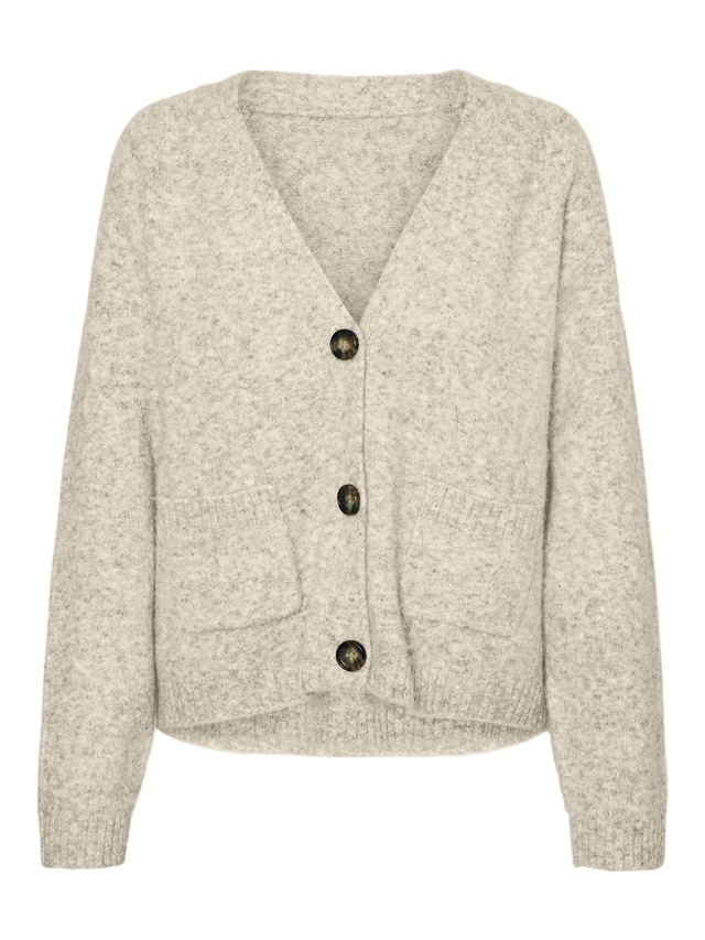 Vero Moda Strickjacke »VMBOOM LS V-NECK BUTTON CARDIGAN GA NOOS« Materialmix, loose fit