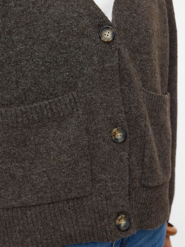 Vero Moda Strickjacke »VMBOOM LS V-NECK BUTTON CARDIGAN GA NOOS« Materialmix, loose fit