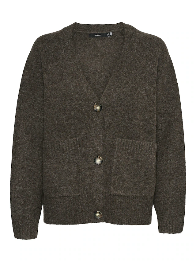 Vero Moda Strickjacke »VMBOOM LS V-NECK BUTTON CARDIGAN GA NOOS« Materialmix, loose fit