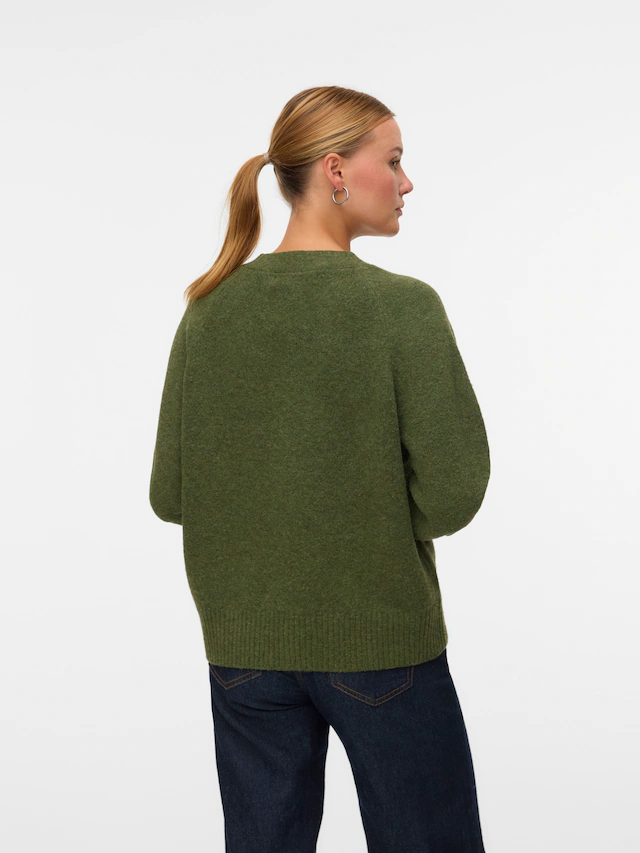Vero Moda Strickjacke »VMBOOM LS V-NECK BUTTON CARDIGAN GA NOOS« Materialmix, loose fit