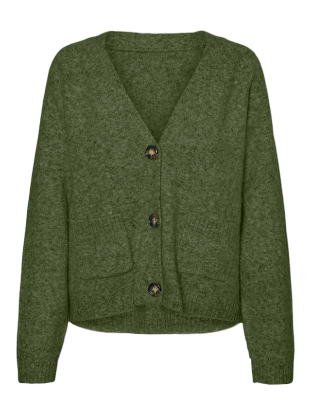 Vero Moda Strickjacke »VMBOOM LS V-NECK BUTTON CARDIGAN GA NOOS« Materialmix, loose fit
