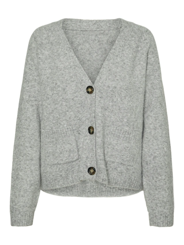 Vero Moda Strickjacke »VMBOOM LS V-NECK BUTTON CARDIGAN GA NOOS« Materialmix, loose fit