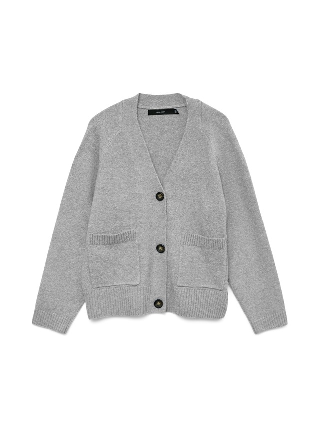 Vero Moda Strickjacke »VMBOOM LS V-NECK BUTTON CARDIGAN GA NOOS« Materialmix, loose fit