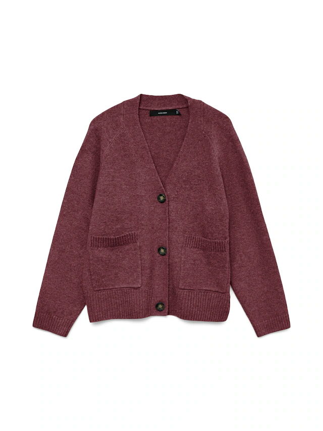 Vero Moda Strickjacke »VMBOOM LS V-NECK BUTTON CARDIGAN GA NOOS« Materialmix, loose fit
