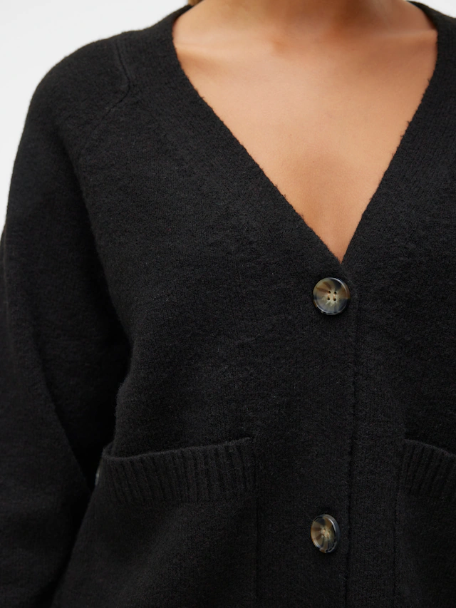 Vero Moda Strickjacke »VMBOOM LS V-NECK BUTTON CARDIGAN GA NOOS« Materialmix, loose fit