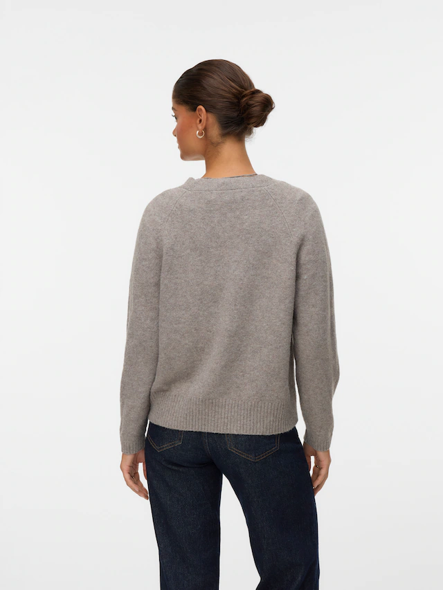 Vero Moda Strickjacke »VMBOOM LS V-NECK BUTTON CARDIGAN GA NOOS« Materialmix, loose fit