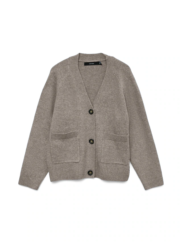 Vero Moda Strickjacke »VMBOOM LS V-NECK BUTTON CARDIGAN GA NOOS« Materialmix, loose fit