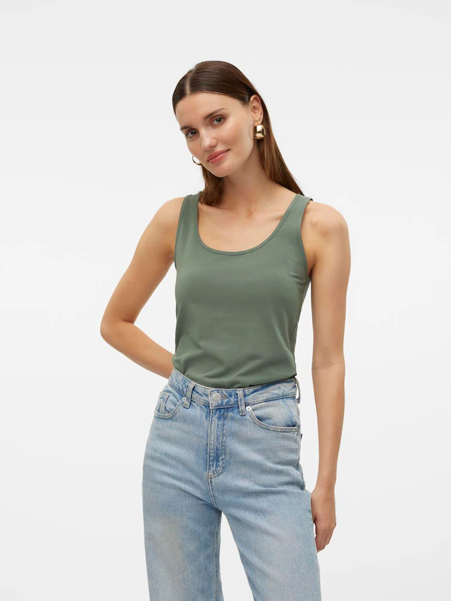 Vero Moda Tanktop »VMLULU LONG TANK TOP JRS GA NOOS« Baumwollmischung, regular fit