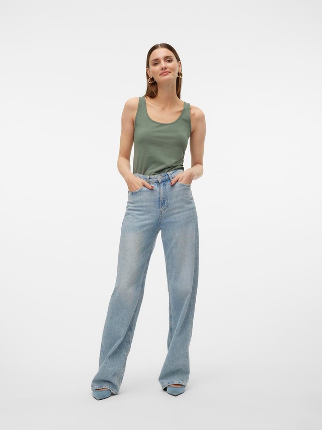 Vero Moda Tanktop »VMLULU LONG TANK TOP JRS GA NOOS« Baumwollmischung, regular fit