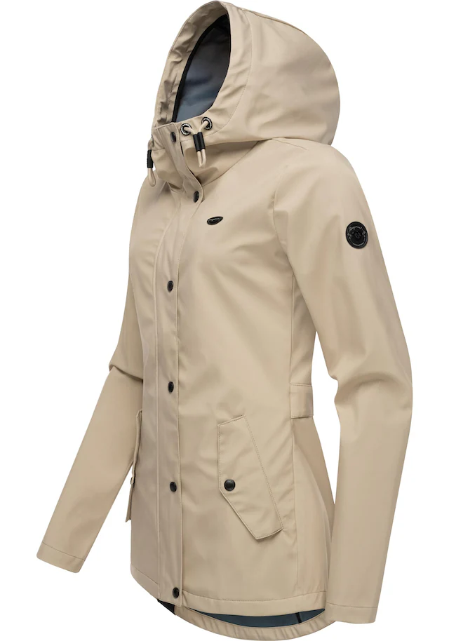 Ragwear Softshelljacke »Margge Shell« mit Kapuze wasserdichte Damen Übergangsjacke mit großer Kapuze