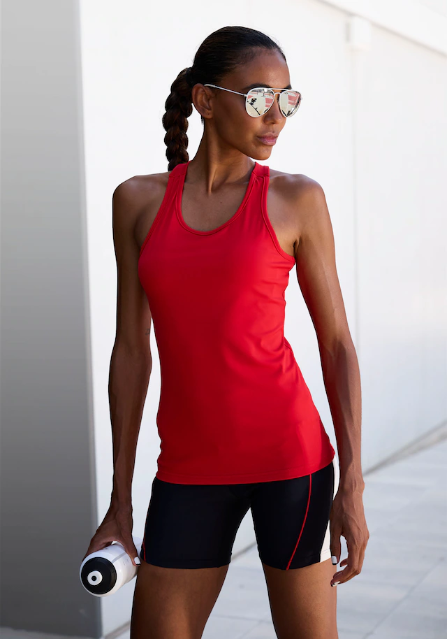 LASCANA ACTIVE Sporttop mit Racerback und Logo-Badge