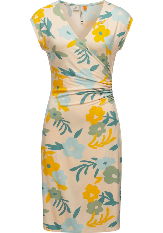 Ragwear Etuikleid »Crupi Print« Ohne Taschen figurbetontes Sommerkleid mit Raffung an der Taille