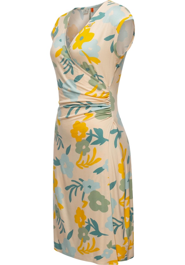 Ragwear Etuikleid »Crupi Print« Ohne Taschen figurbetontes Sommerkleid mit Raffung an der Taille