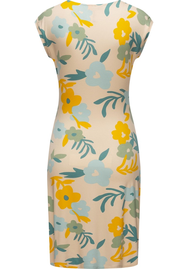 Ragwear Etuikleid »Crupi Print« Ohne Taschen figurbetontes Sommerkleid mit Raffung an der Taille