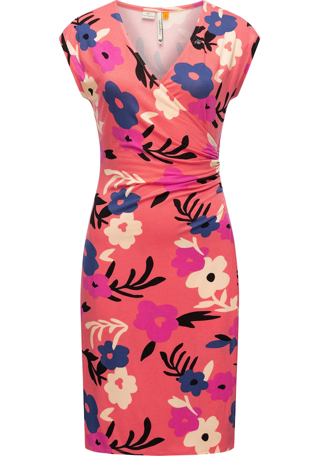 Ragwear Etuikleid »Crupi Print« Ohne Taschen figurbetontes Sommerkleid mit Raffung an der Taille