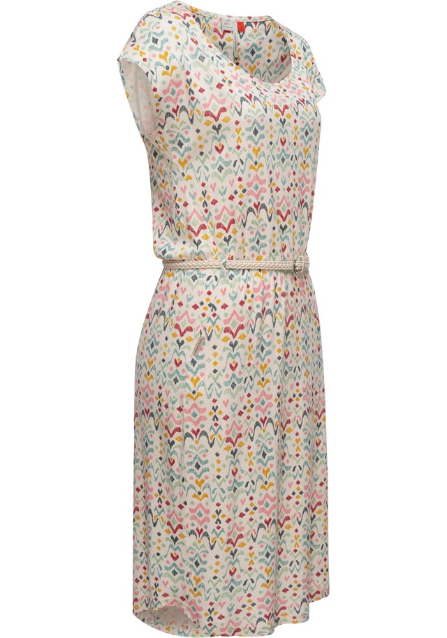 Ragwear Shirtkleid »Lilithe Ikat« Eingrifftaschen stylisches Damen Sommerkleid mit Taillengürtel