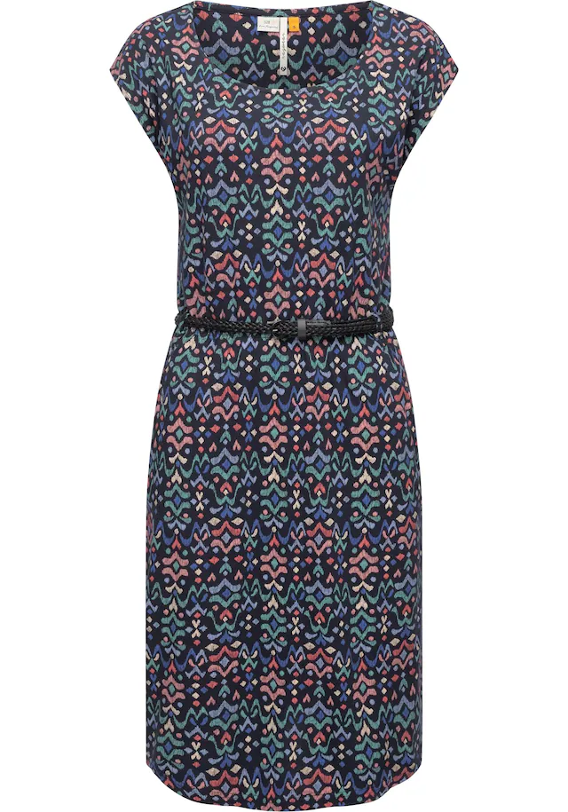 Ragwear Shirtkleid »Lilithe Ikat« Eingrifftaschen stylisches Damen Sommerkleid mit Taillengürtel