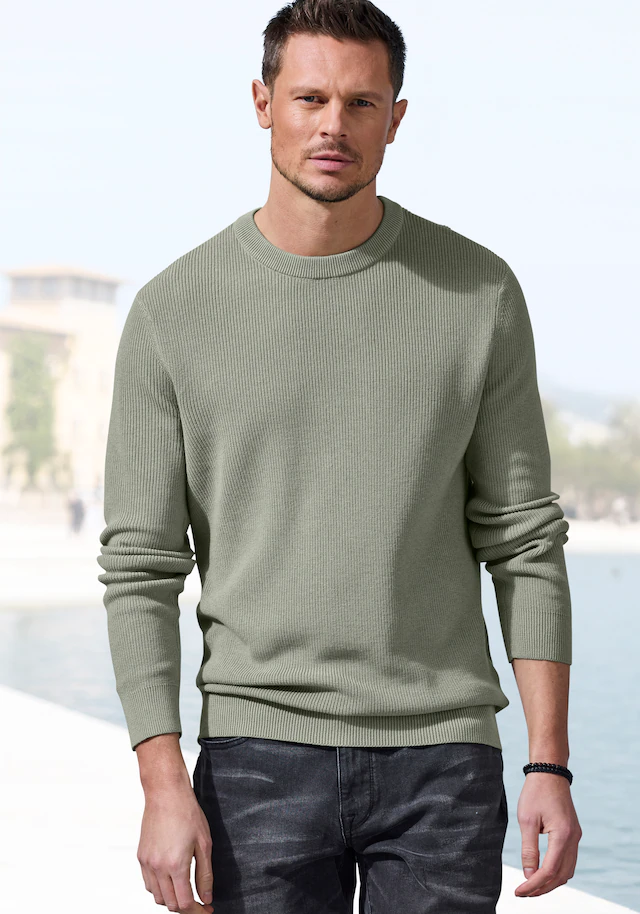 John Devin Strickpullover »bis Größe 5XL« Pullover in modischen Farben aus Baumwollmischung