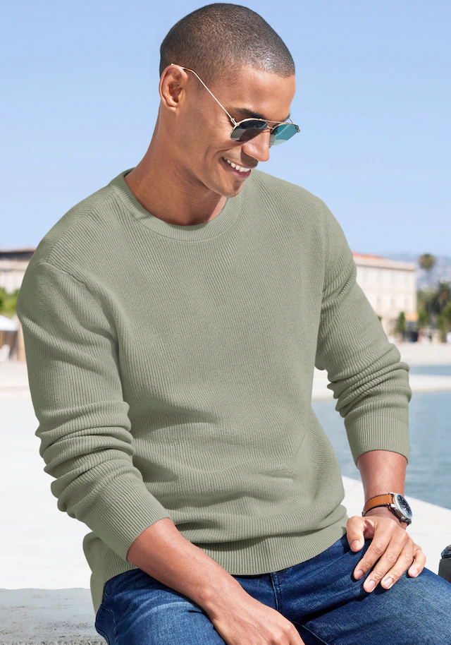 John Devin Strickpullover »bis Größe 5XL« Pullover in modischen Farben aus Baumwollmischung