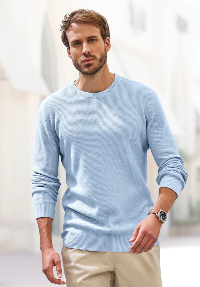 John Devin Strickpullover »bis Größe 5XL« Pullover in modischen Farben aus Baumwollmischung
