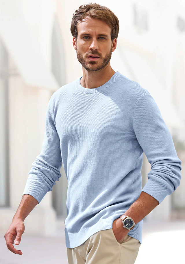 John Devin Strickpullover »bis Größe 5XL« Pullover in modischen Farben aus Baumwollmischung