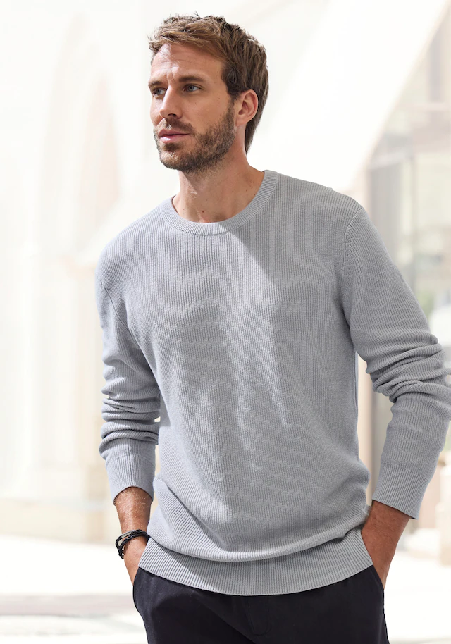 John Devin Strickpullover »bis Größe 5XL« Pullover in modischen Farben aus Baumwollmischung
