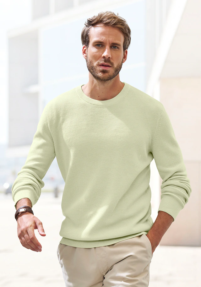 John Devin Strickpullover »bis Größe 5XL« Pullover in modischen Farben aus Baumwollmischung