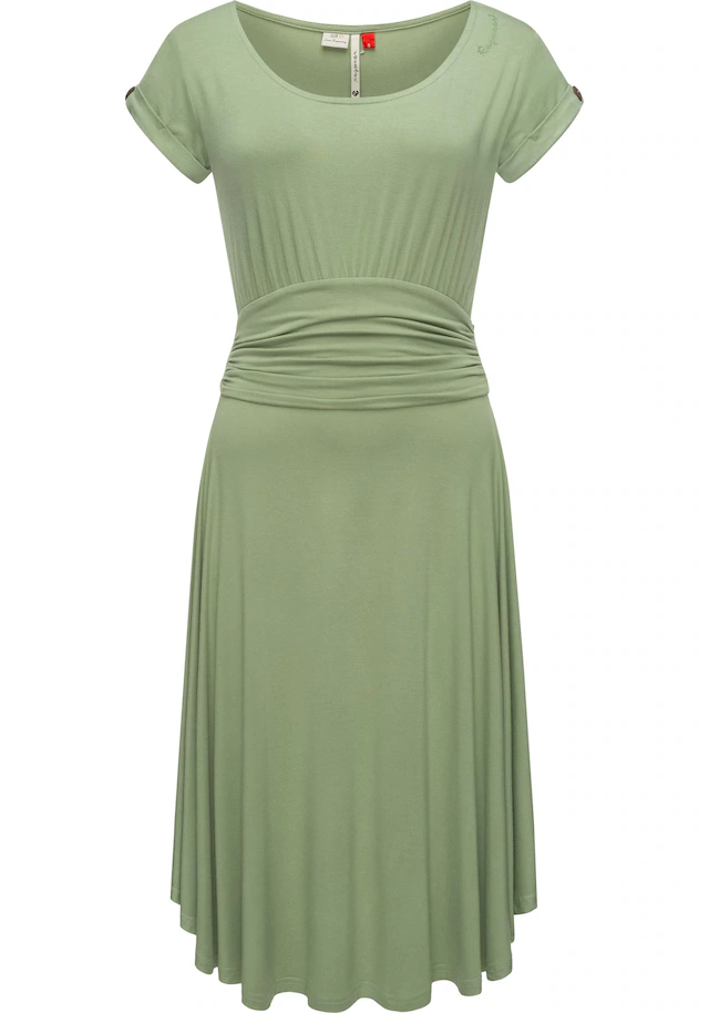 Ragwear Sommerkleid »Yvone Solid« Ohne Taschen leichtes Jersey-Kleid mit Taillengürtel