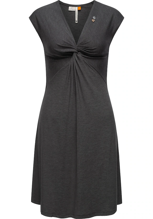 Ragwear Jerseykleid »Comfrey Solid« Ohne Taschen stylisches Sommerkleid mit tiefem V-Ausschnitt