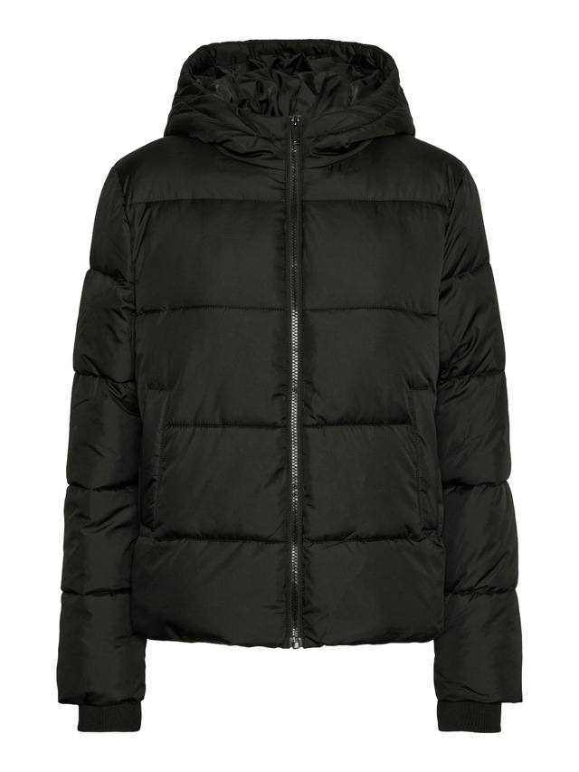 pieces Steppjacke »PCBEE NEW SHORT PUFFER JACKET NOOS BC« mit Kapuze Kunstfaser