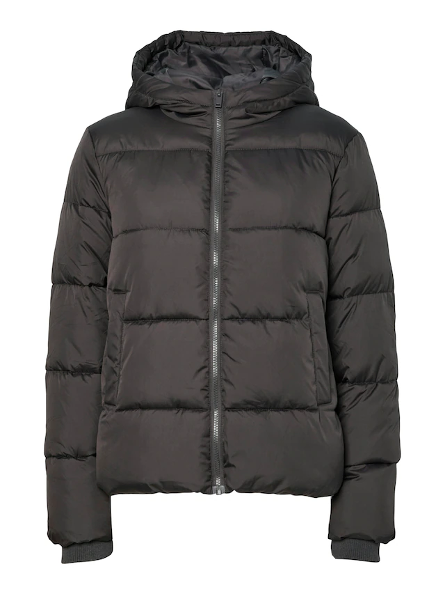 pieces Steppjacke »PCBEE NEW SHORT PUFFER JACKET NOOS BC« mit Kapuze Kunstfaser