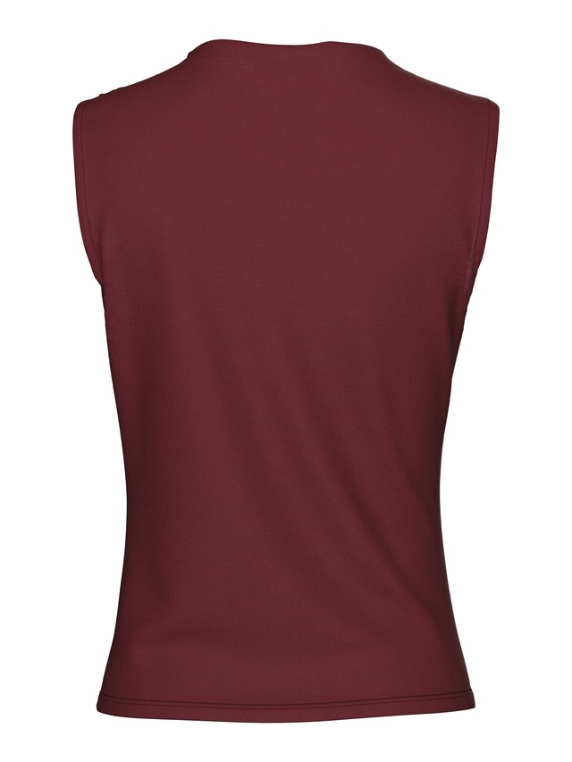 pieces Stehkragenshirt »PCMADISON SL DRAPED TOP NOOS BC« Materialmix, slim fit