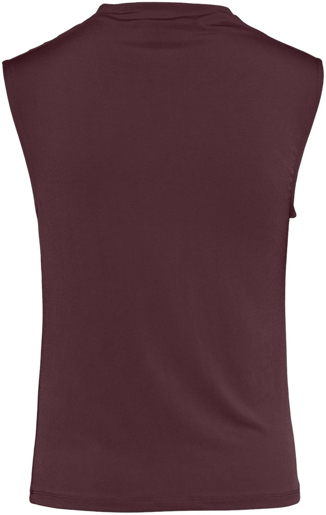 pieces Stehkragenshirt »PCMADISON SL DRAPED TOP NOOS BC« Materialmix, slim fit