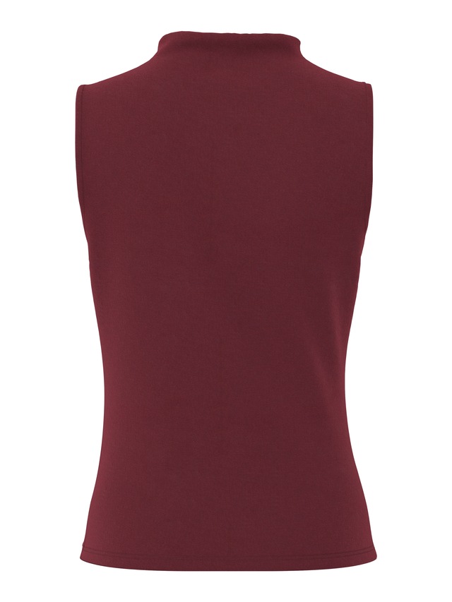 pieces Stehkragenshirt »PCMADISON SL DRAPED TOP NOOS BC« Materialmix, slim fit