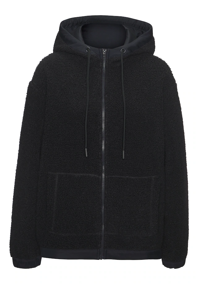 Elbsand Fleecejacke mit Kapuze Übergangsjacke aus Teddy-Fleece mit verstellbarer Kapuze