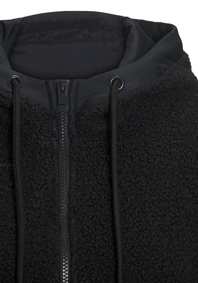Elbsand Fleecejacke mit Kapuze Übergangsjacke aus Teddy-Fleece mit verstellbarer Kapuze