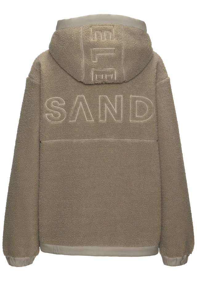 Elbsand Fleecejacke mit Kapuze Übergangsjacke aus Teddy-Fleece mit verstellbarer Kapuze