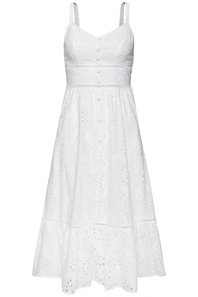 LASCANA Midikleid mit sommerlicher Lochstickerei