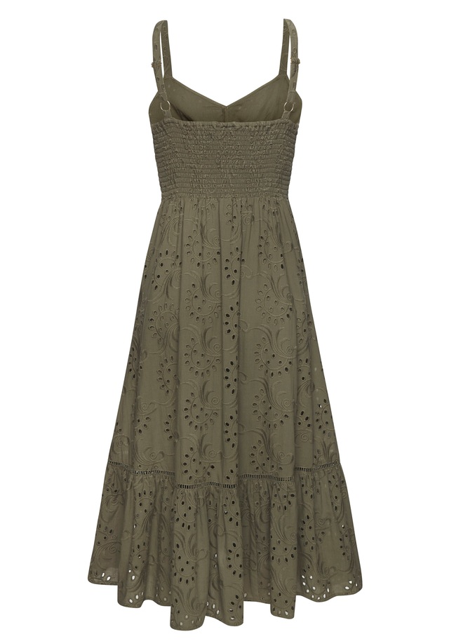 LASCANA Midikleid mit sommerlicher Lochstickerei