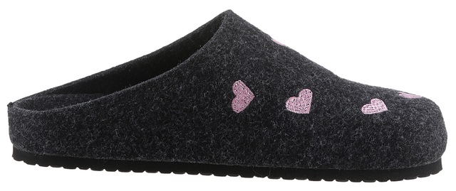 Aniston SHOES Clog Hausschuh, Homeslipper mit Herzchen-Stickerei