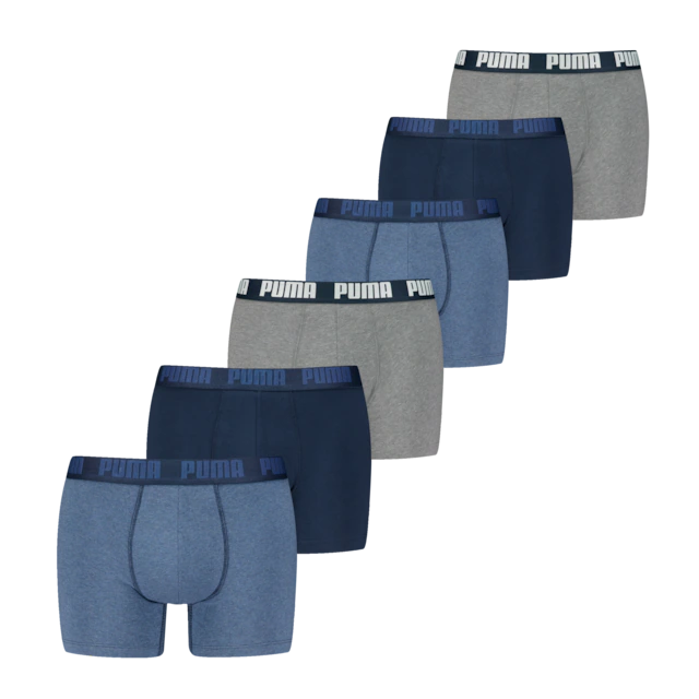 PUMA Boxershorts »PUMA MEN EVERYDAY BOXER« Packung, 6er Pack, Elastischer Logobund, Stretchmaterial, ohne Eingriff