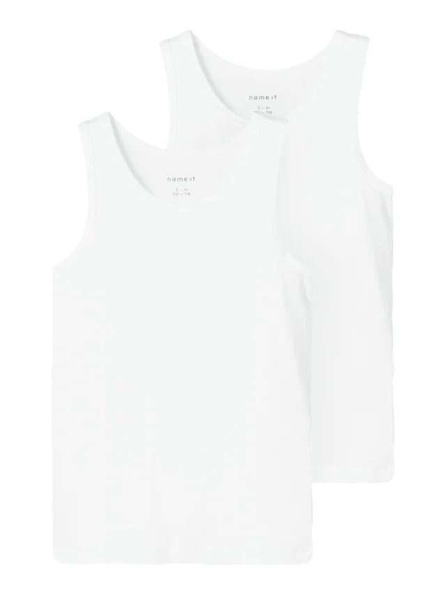 Name It Unterhemd »NKMTANK 2P für Jungen mit Rundhals und elastischem Tragekomfort« Packung, 2 Stk. normal, Jersey, eingefasste Kante, Rundhals